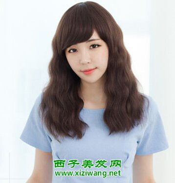 韩式中长发烫发发型图片
