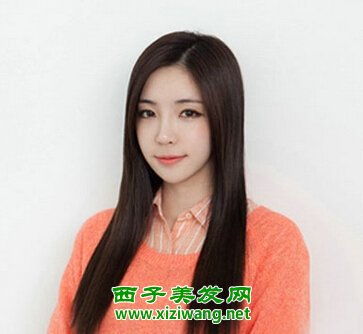 额头短圆脸长发发型造型 