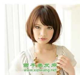 适合圆脸女生的短发图片