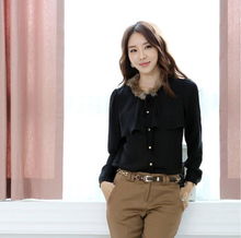 包邮价2013春装新款女士韩版衬衣一件代发免毛领女款优雅百搭衫